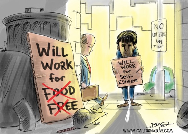 598x427 Will Work For Food Unemployment Cartoon Cartoon