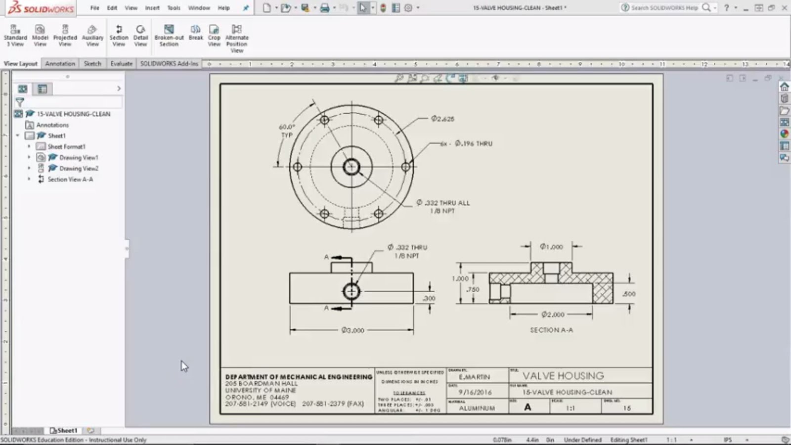 1600x900 Solidworks Sheets Drawing Views And Dimensioning