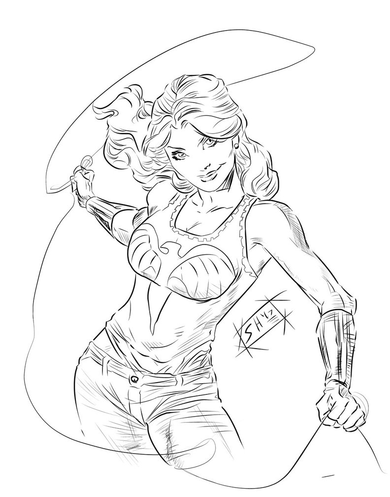 792x1008 Wonder Girl Warm Up Sketch By G Kwan155