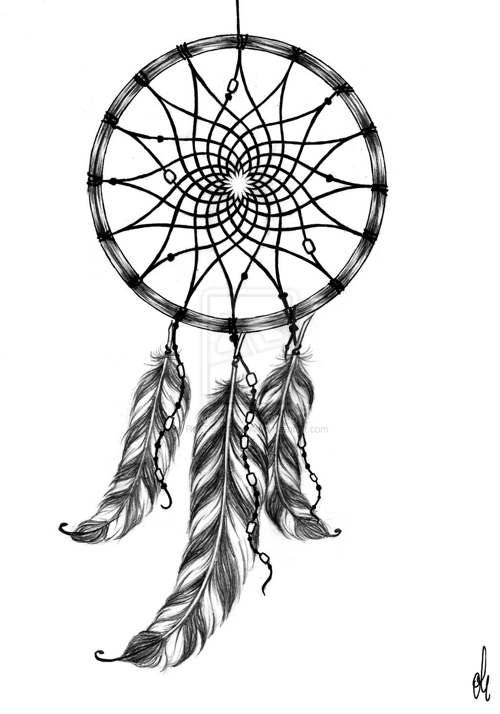 1024x1463 Dreamcatcher Tattoo Design By Rozthompsonart