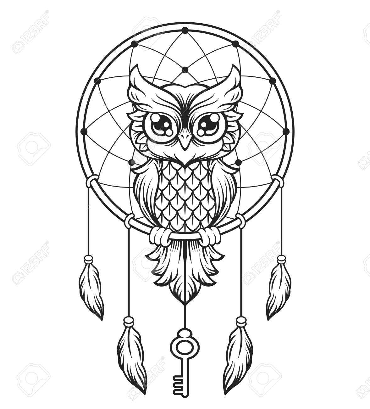 1177x1300 Drawing Of A Dreamcatcher Dream Catcher Black And White Owl
