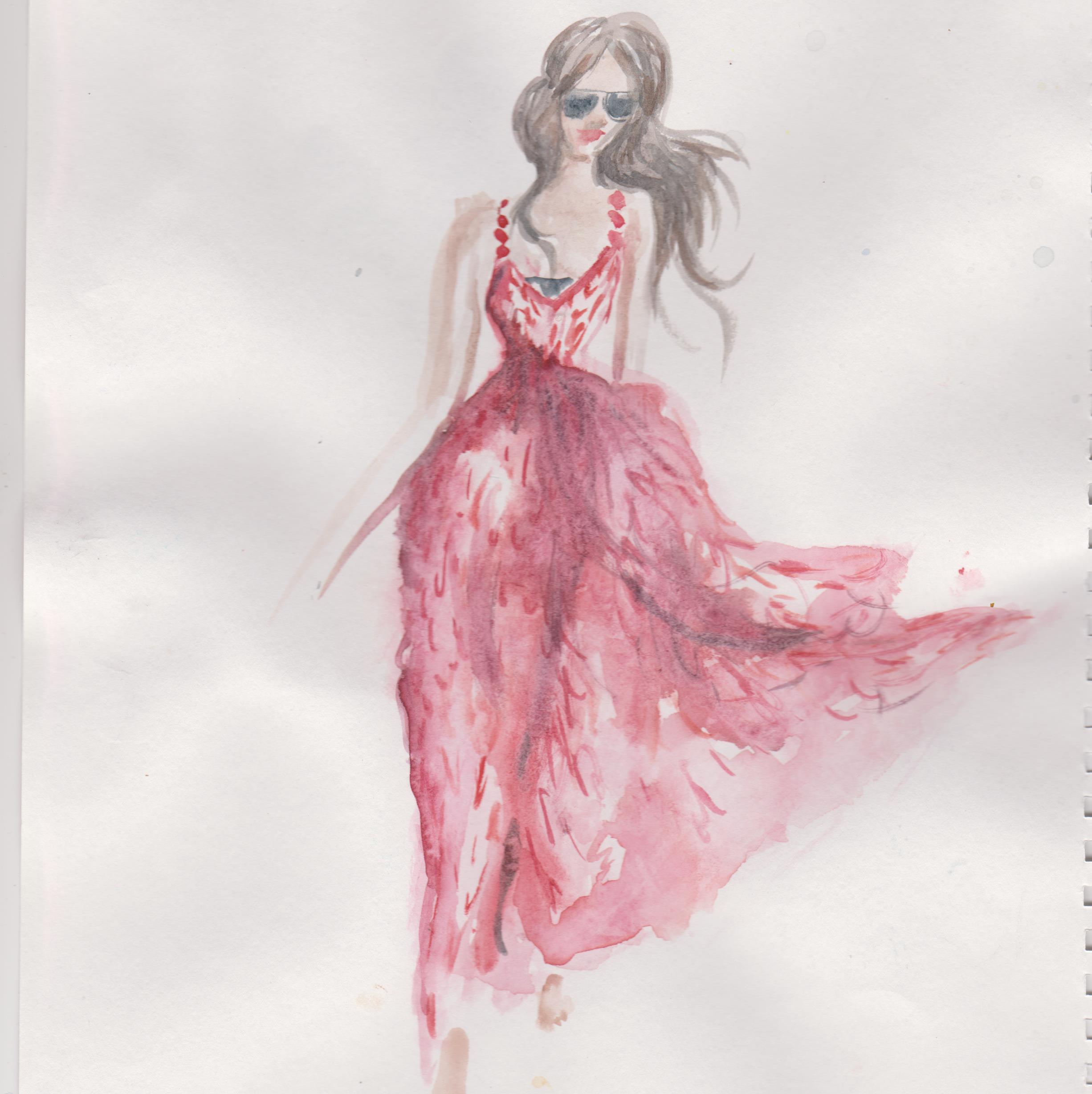 Dress Blowing In The Wind Drawing at GetDrawings | Free download