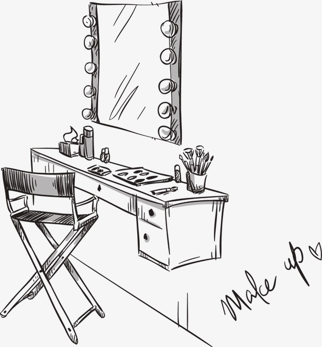 650x700 Hand Painted Dresser, Sketch, Vector, Dressing Table Png