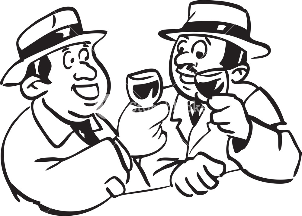 1000x716 Illustration Of A Men Drinking Alcohol. Royalty Free Stock Image