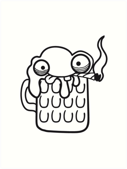 413x549 Comic Cartoon Face Funny Thirst Logo Beer Pitcher Drinking Drink