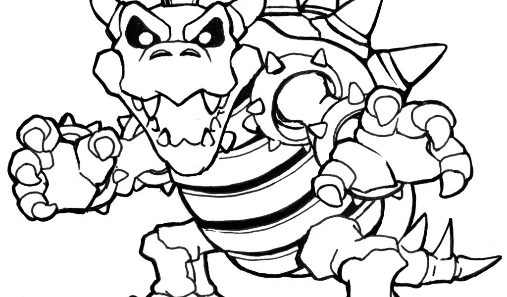 1024x600 Dry Bowser Coloring Pages