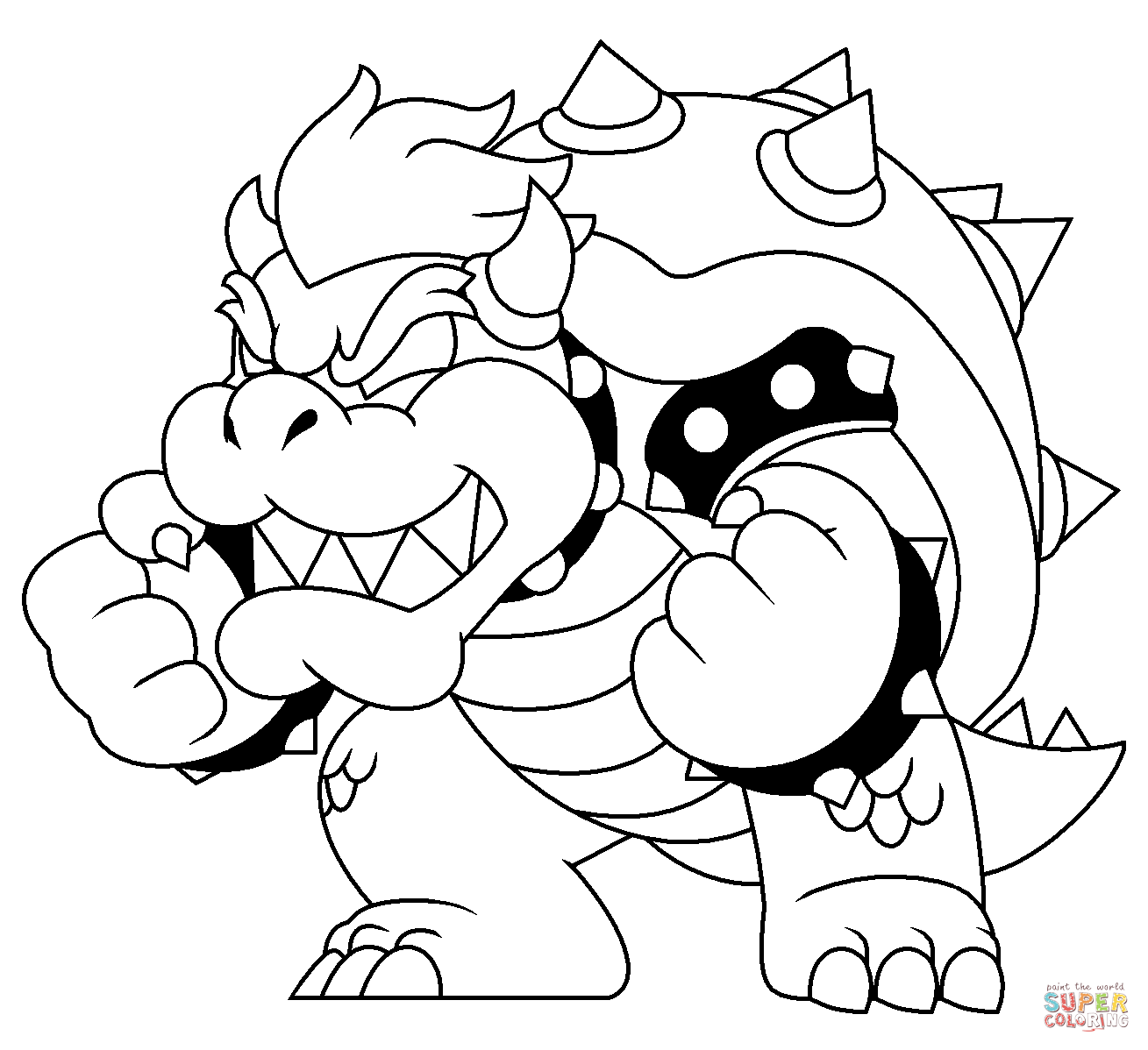 1309x1198 Nice Bowser Coloring Page Dry Drawing At Getdr