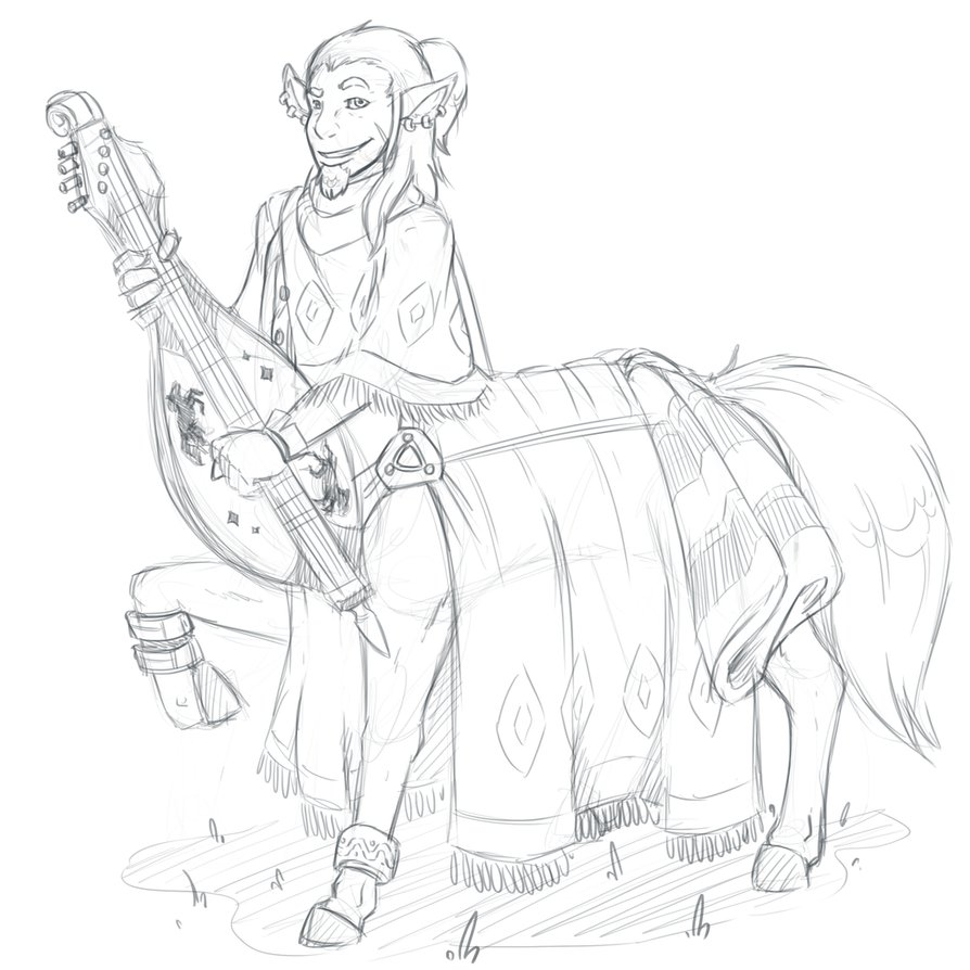 894x894 Centaur Bard By Thedemonskunk