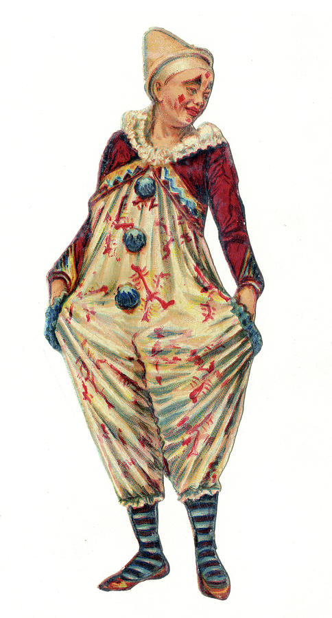 484x900 A Clown Wearing Dungarees With Drawing By Mary Evans Picture Library