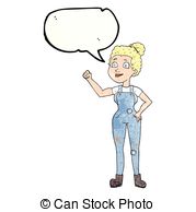 179x194 Freehand Textured Cartoon Woman In Dungarees Clipart Vector