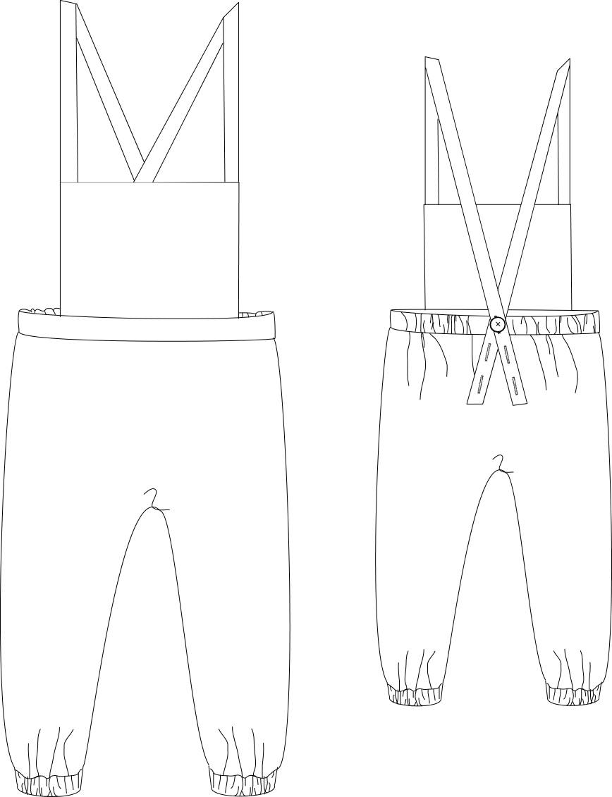 868x1131 Kid's Overalls Pdf Sewing Pattern, Dungarees From Northpatterns
