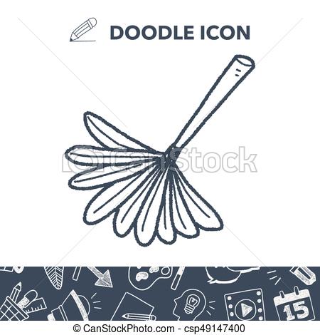 450x470 Feather Duster Doodle Vector Clipart