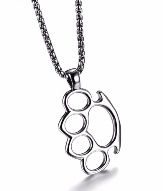 553x651 Buy Silver Knuckle Duster Necklace Online