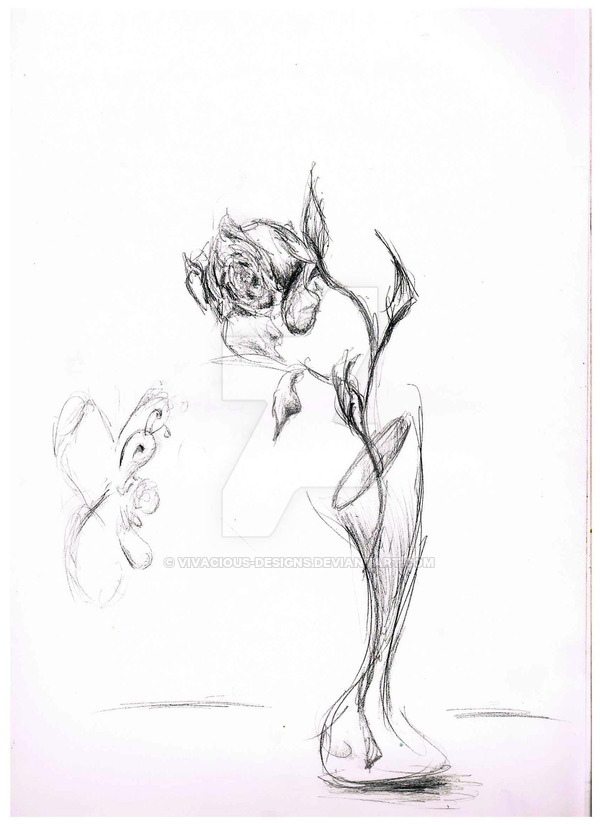 600x825 Sad Butterfly Dying Rose By Vivacious Designs