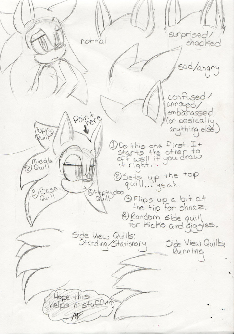 749x1067 Sonic Ear And Quill Reference Sheet. By Azuredreamrealm