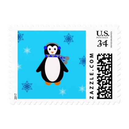 422x422 Sweet Penguin In Earmuffs And Scarf Postage