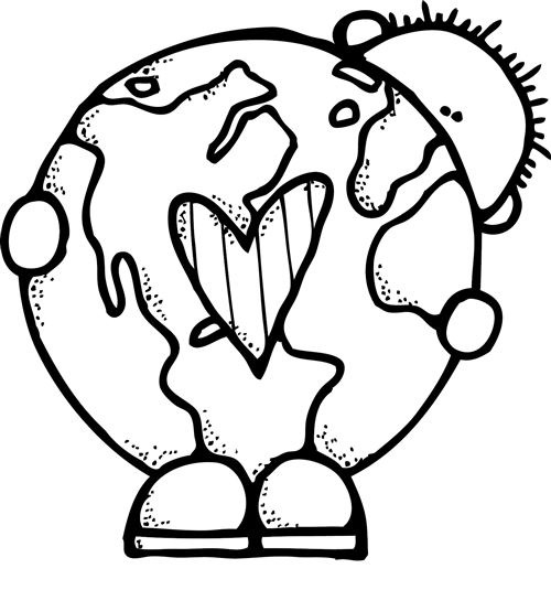 500x535 Earth Day Clipart Black And White