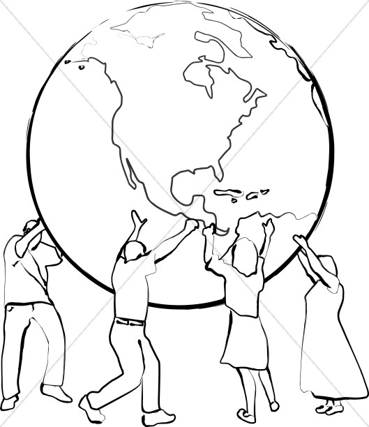 529x612 Supporting The Earth Line Art Peace Clipart
