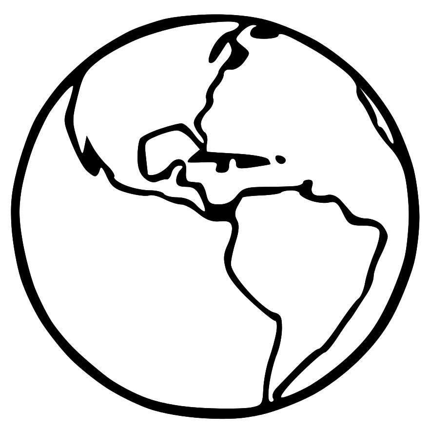 882x882 Black White World On Globe Mesmerizing Clipart