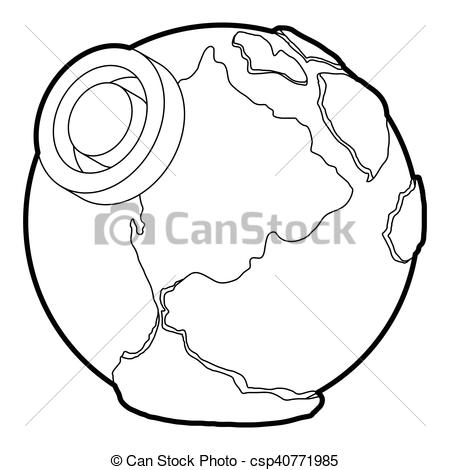 450x470 Earth Icon, Outline Style. Earth Icon. Outline Illustration