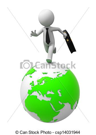 337x470 A Businessman In The Running On The Earth Drawing