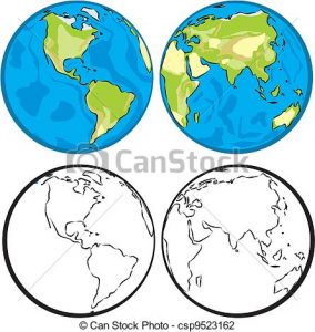 284x300 Earth Drawing Clipart Eastern Western Hemisphere Earth Globe Globe