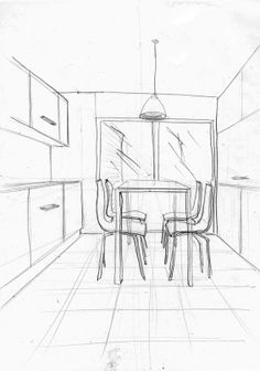 236x336 Dining Room Perspective Sketch Interior Sketches Floor Plans