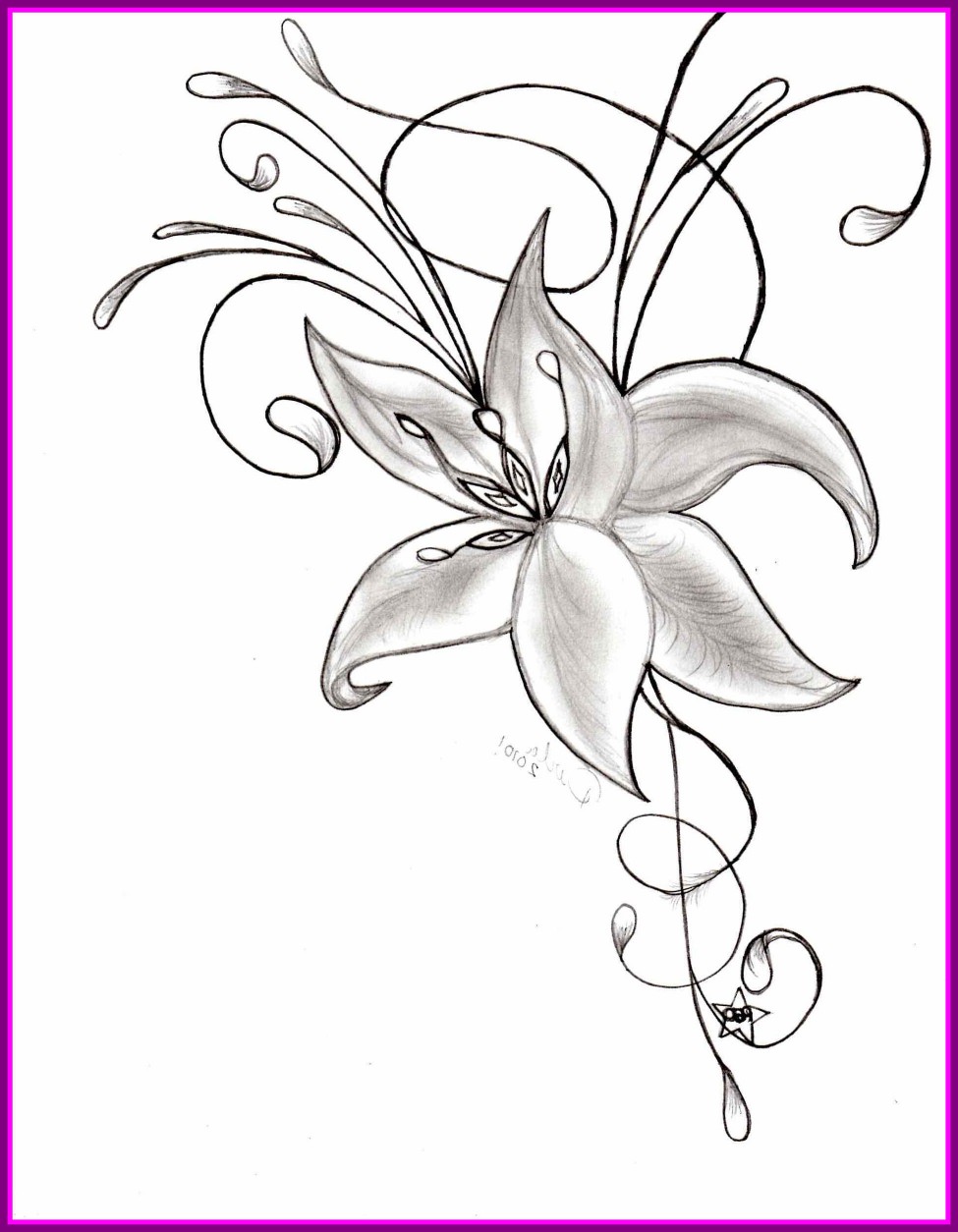 975x1254 The Best Drawing Easy Rose With A Heart Draw Very Simple Image