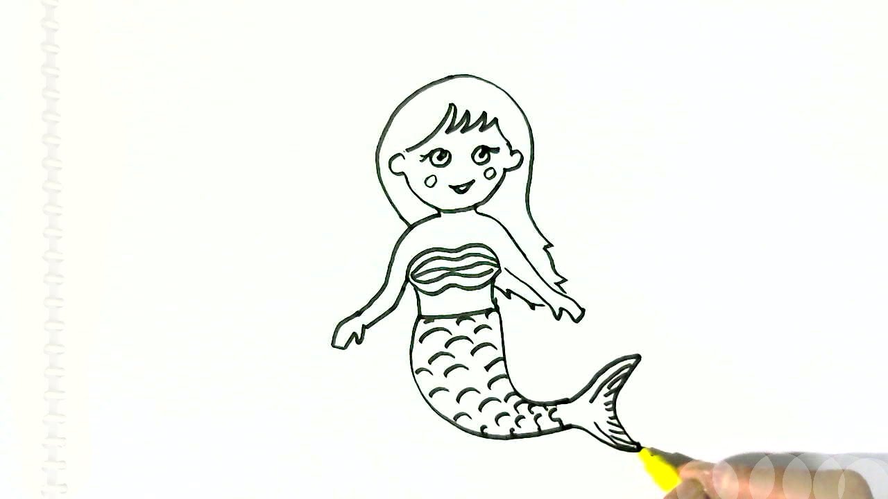 1280x720 Powerful Mermaid Drawings For Kids Easy Christmas Step By Copic