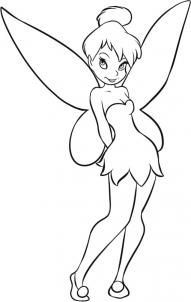 191x302 How To Draw Disney Characters How To Draw Tinkerbell Easy Step 1