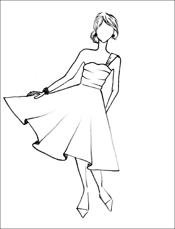 560x730 Sundress Coloring Page To Print Out Coloring Pages Fashion