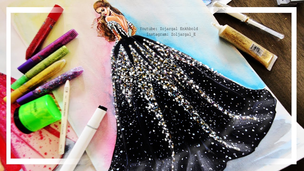 1280x720 Super Easy Fashion Illustration Dress Painting