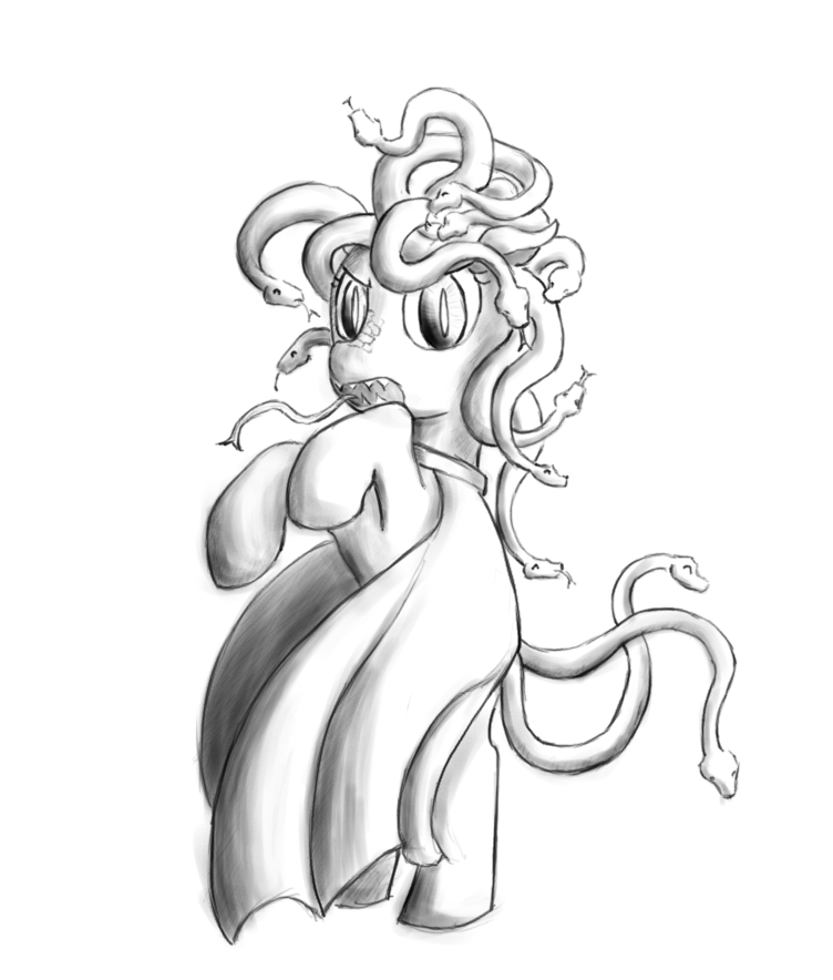 752x884 Angry Medusa Pony, Happy Snakes By Bakuel