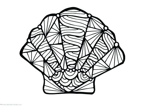 473x355 Coloring Pages Christmas Tree Sea Shells How To Draw A Seashell