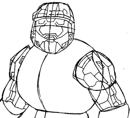 550x497 How To Draw Spartans From Halo With Easy Step By Step Drawing