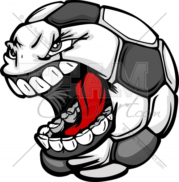 580x590 Screaming Soccer Ball Clipart Image. Easy To Edit Vector Format.