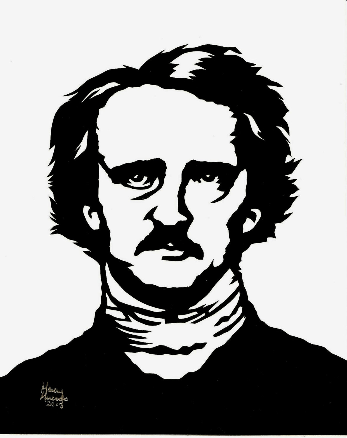 1189x1500 Collection Of Edgar Allan Poe Line Drawing High Quality