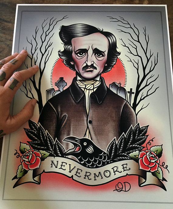 570x688 Edgar Allan Poe Flash Art Print