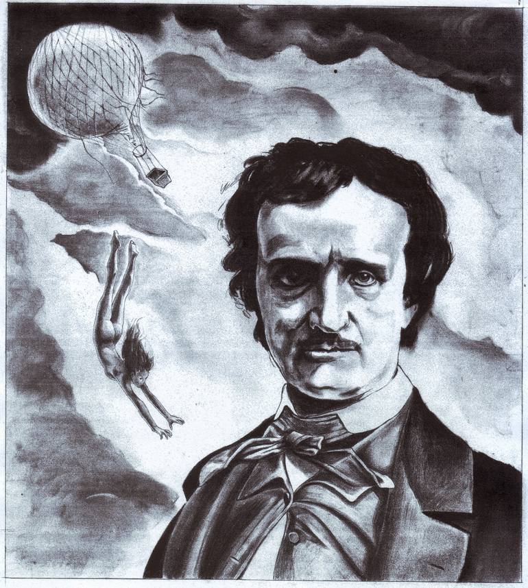 770x858 Saatchi Art Study For A Portrait Di Edgar Allan Poe Drawing By
