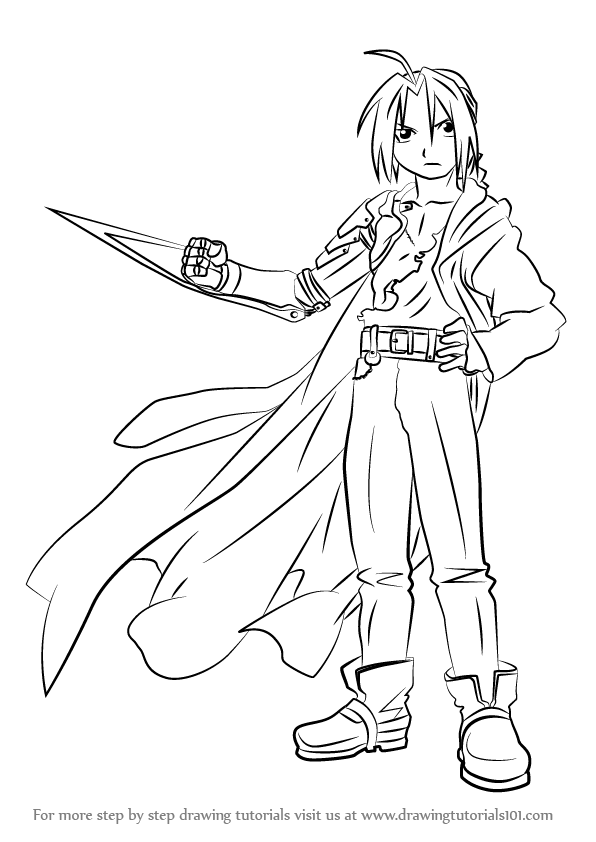 596x842 Learn How To Draw Edward Elric From Fullmetal Alchemist (Fullmetal
