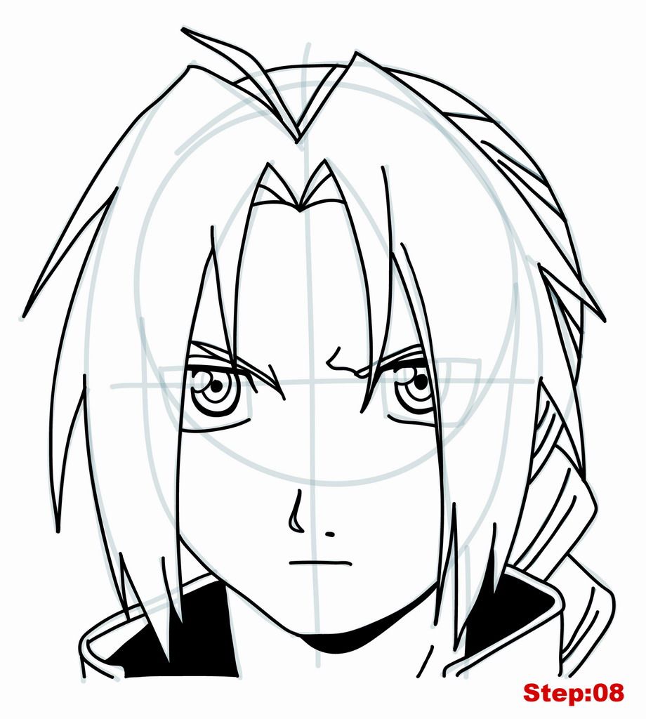 920x1024 Drawing Edward Elric From Fullmetal Alchemist Tutorial Step 08
