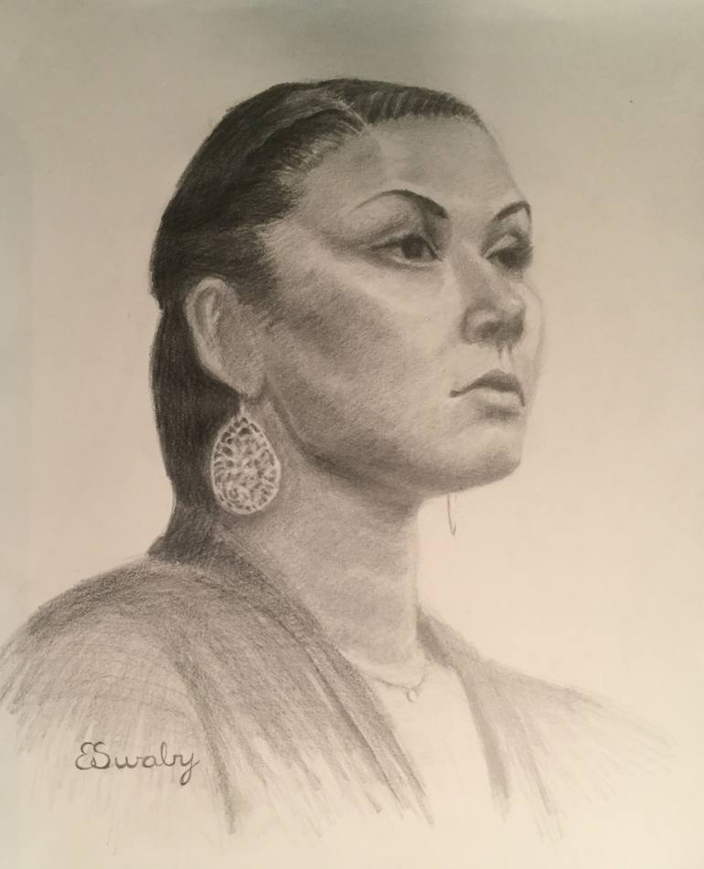 770x951 Saatchi Art Mexican Woman Drawing By Edward Swaby