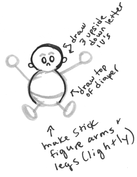 450x582 How To Draw A Baby From The Number 8 Or Letter B Drawing Lesson