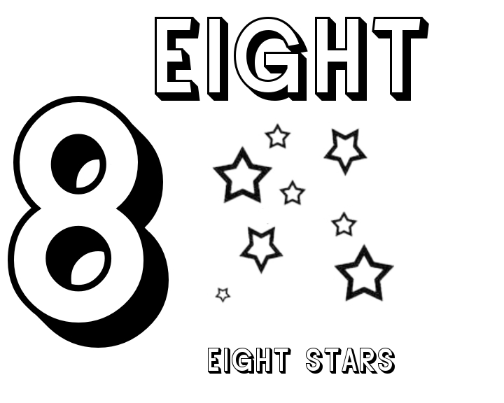 720x576 Preschool Number 8 Coloring Sheet