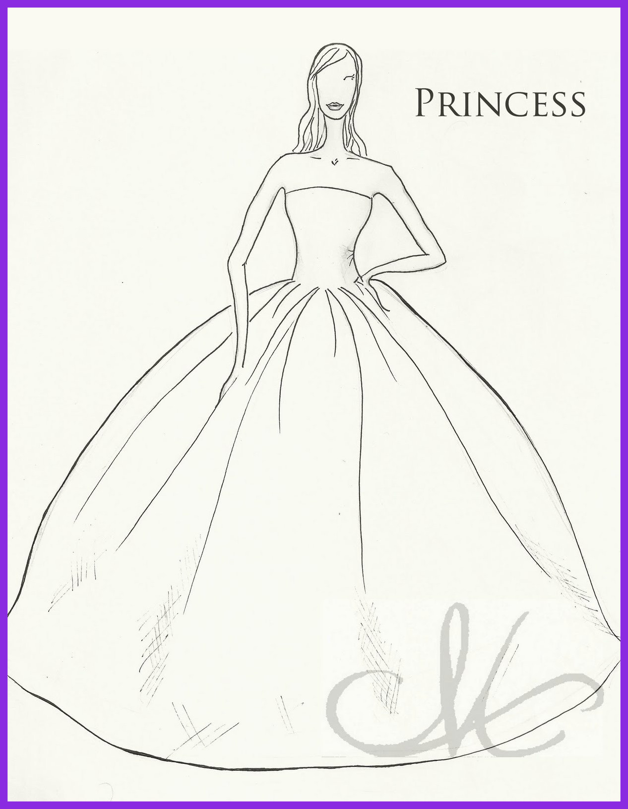1266x1630 Awesome Wedding Dresses Drawing At Get For Personal Use Pict