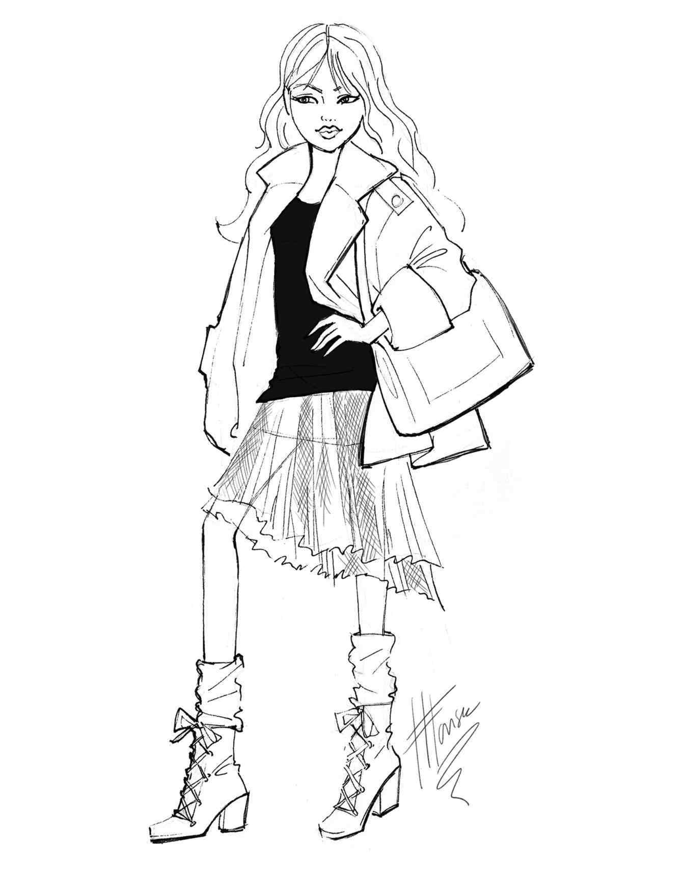 1343x1738 Black And White U Art Wardrobe Gowns Fashion Design Sketches