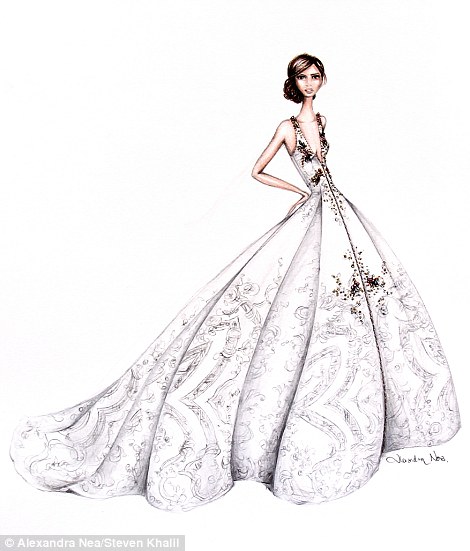 470x551 Drawn Wedding Dress Elegant Dress