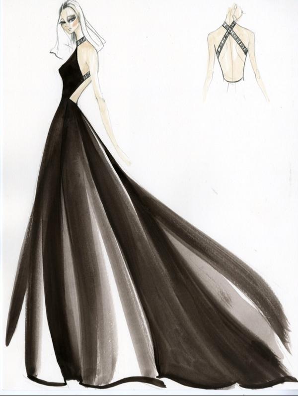 600x796 Elle Magazine (Us) On Twitter How This Dress Went From Sketch