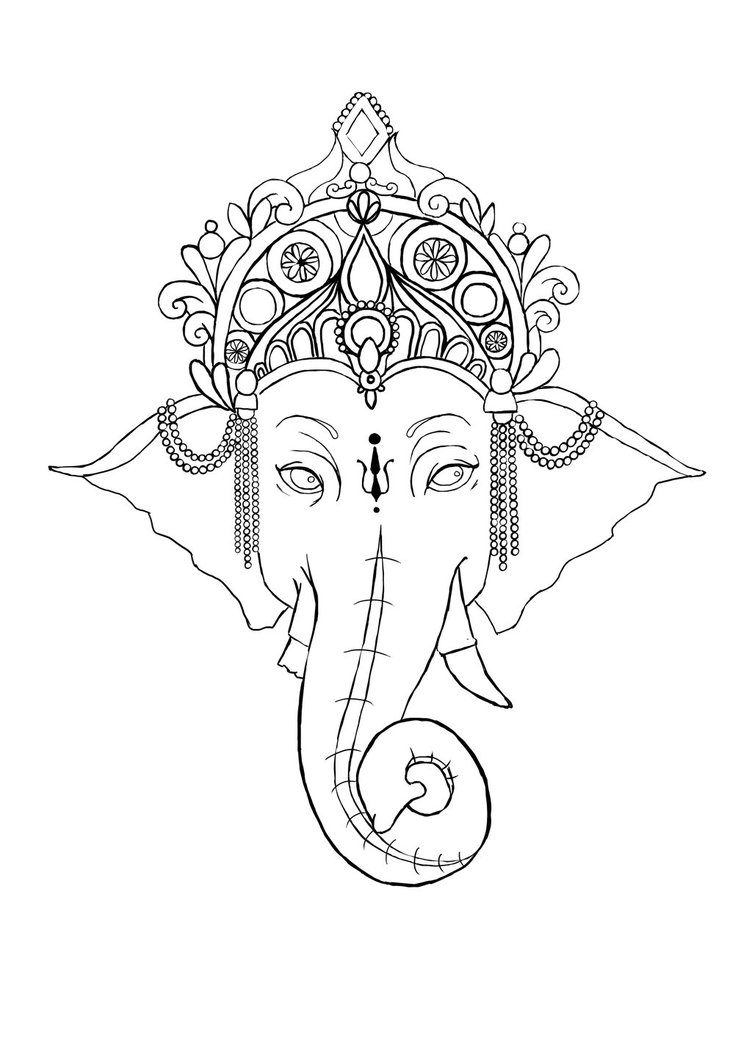 752x1063 Indian Elephant God Drawing Tumblr