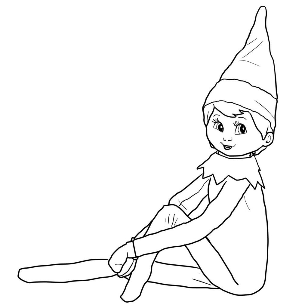 1024x1024 Collection Of Elf On The Shelf Drawing High Quality, Free